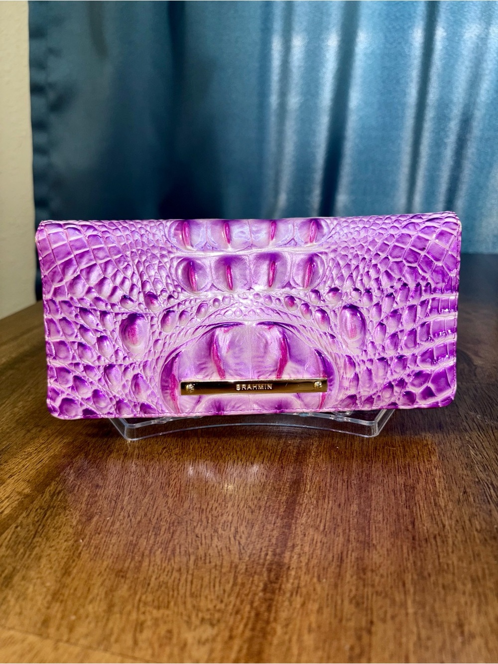 Brahmin GUC Ady - Lilac Essence - Leather Wallet - Croc Emboss - Retired